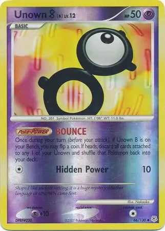 Diamond & Pearl Unown B #66/130 reverse holo